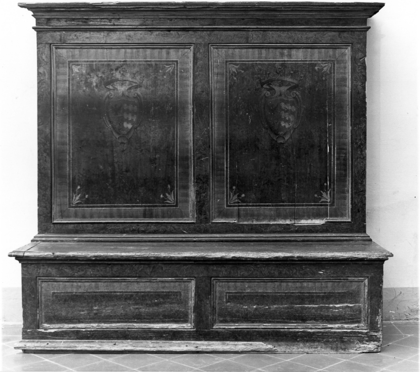 banco da chiesa - ambito romano (fine/inizio secc. XVIII/ XIX)