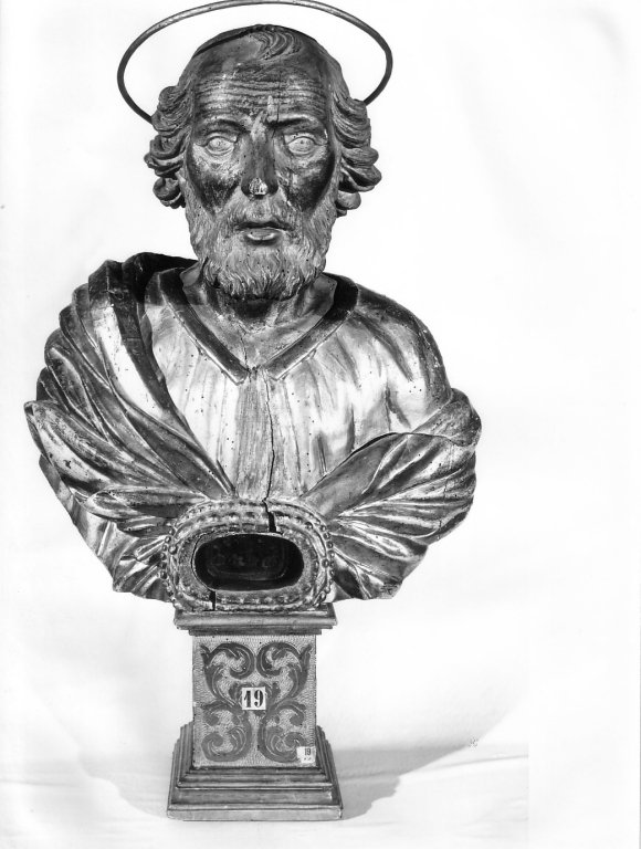 reliquiario - a busto - ambito viterbese (secc. XVII/ XVIII)