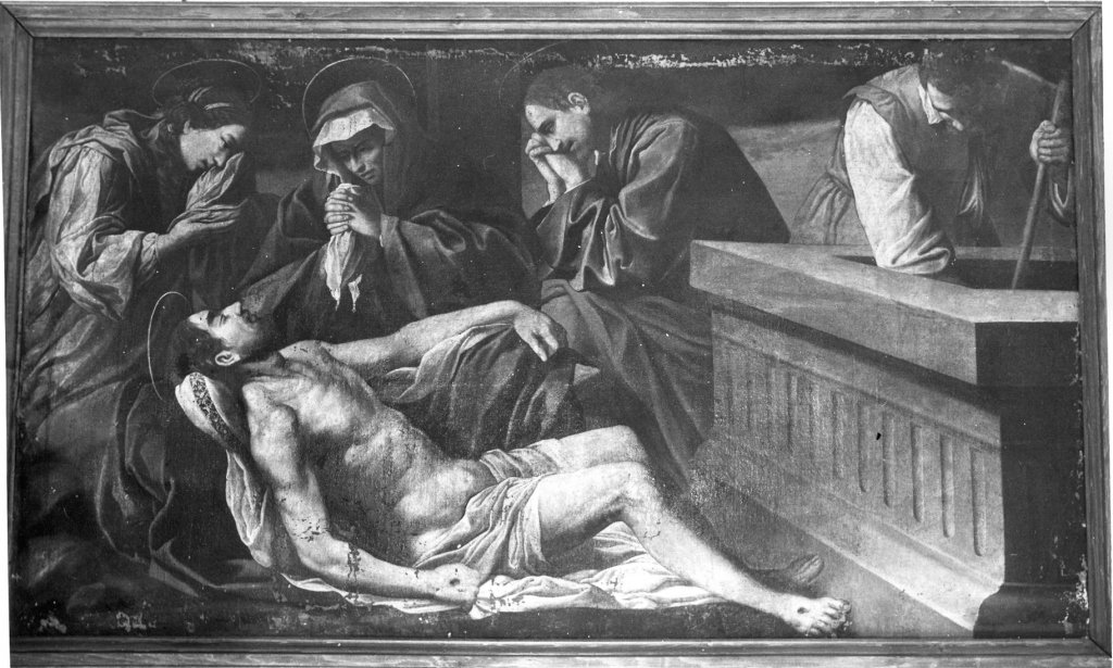 deposizione di Cristo nel sepolcro (dipinto) - ambito laziale (sec. XVII)