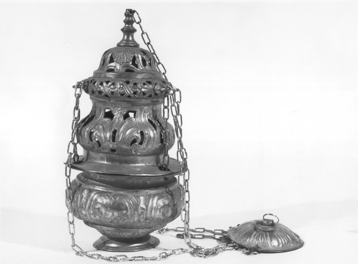 turibolo - a vaso fiammeggiante - ambito laziale (sec. XIX)