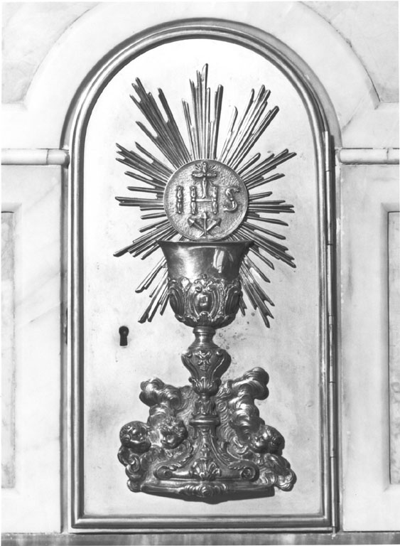 calice eucaristico (sportello di tabernacolo) - ambito laziale (secondo quarto sec. XX)