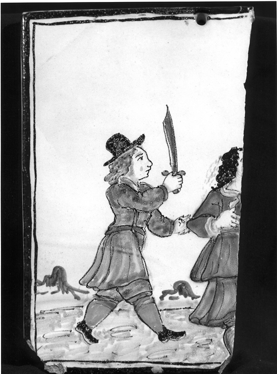 mattonella, frammento - ambito laziale (secc. XVII/ XVIII)