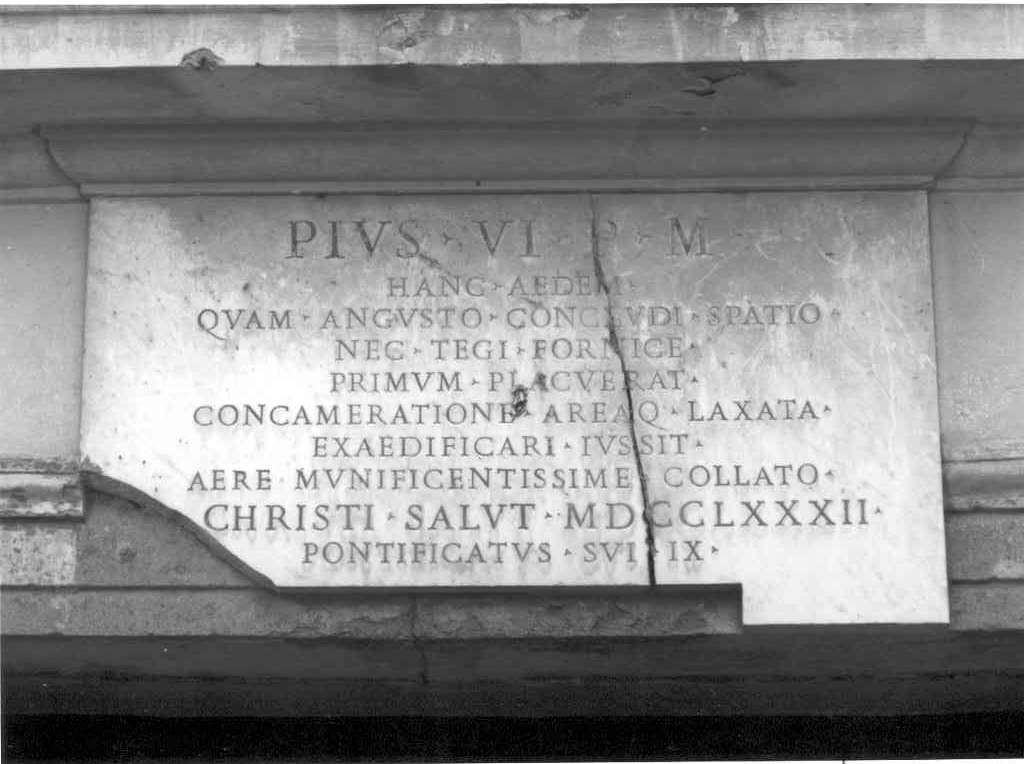 lapide commemorativa - ambito laziale (seconda metà sec. XVIII)