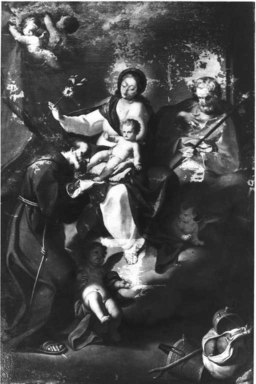 Sacra Famiglia con San Felice da Cantalice (dipinto) di Tirrito Fedele detto Fedele da San Biagio (seconda metà sec. XVIII)