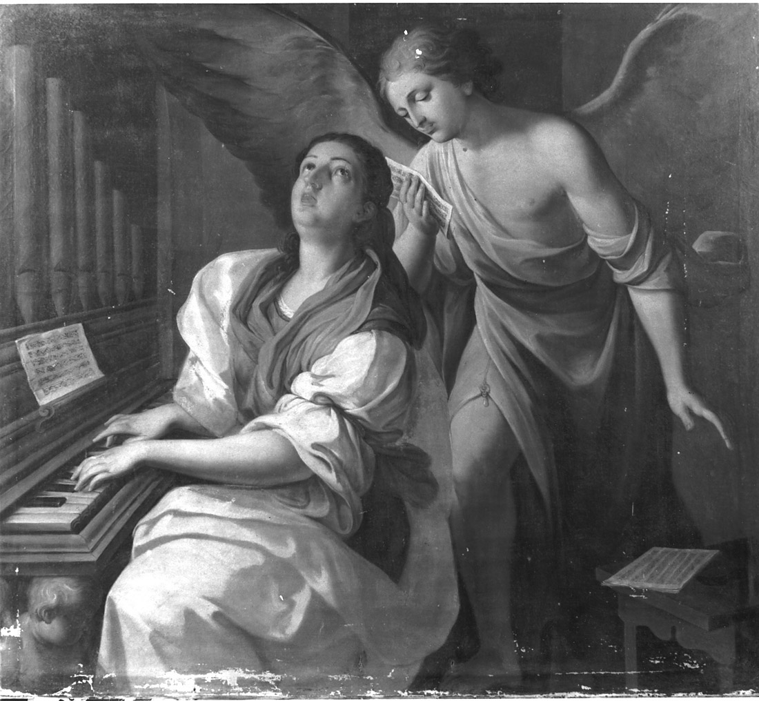 Santa Cecilia e l'angelo (dipinto) di Tirrito Fedele detto Fedele da San Biagio (seconda metà sec. XVIII)
