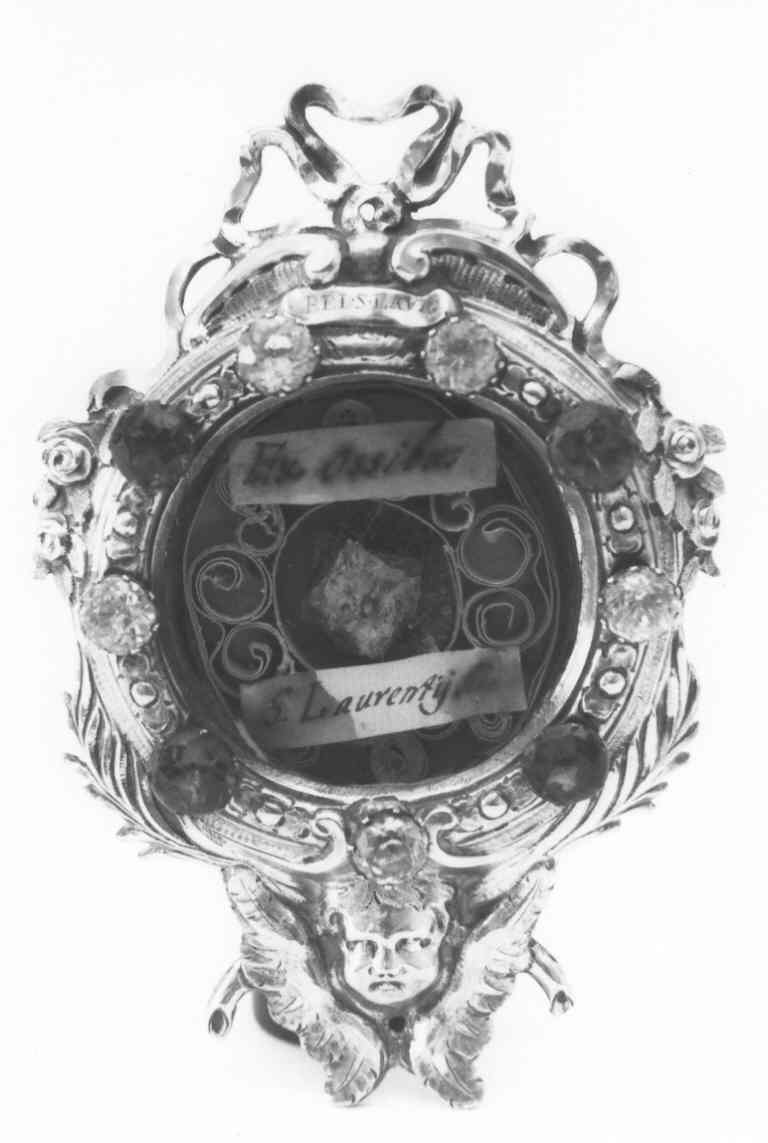 reliquiario a capsula - a medaglione - ambito laziale (sec. XIX)