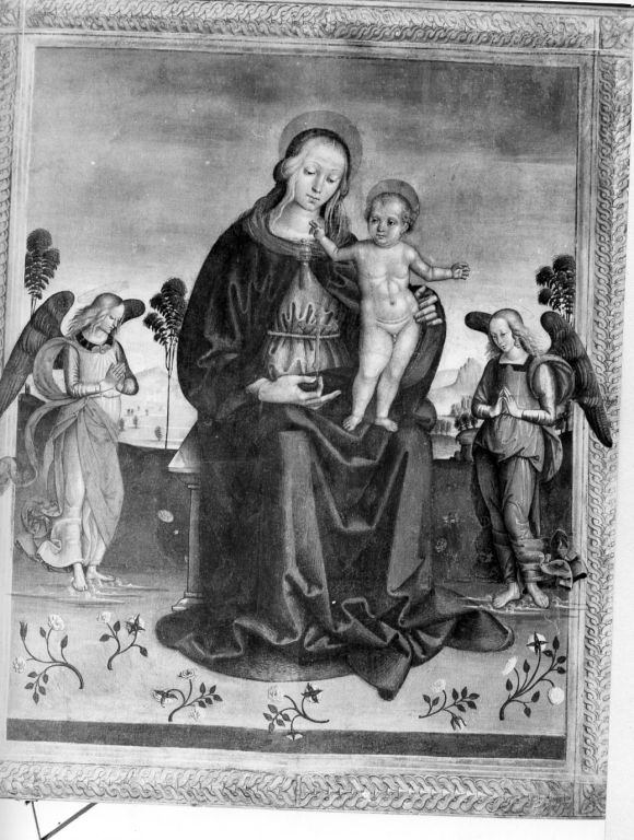 Madonna con Bambino e angeli (dipinto) di Antonio del Massaro detto Pastura (inizio sec. XVI)