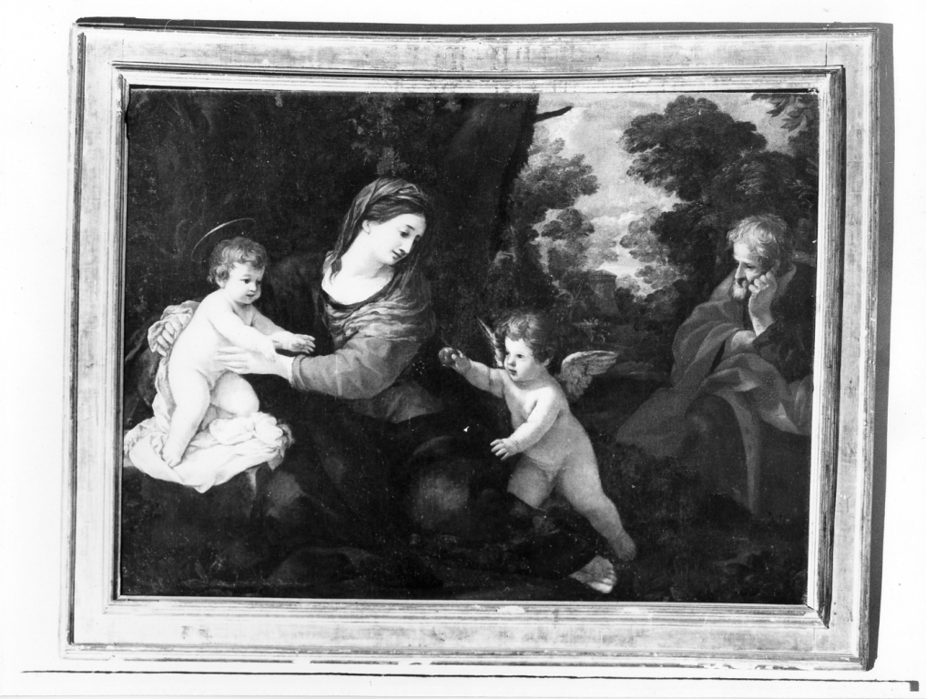 riposo nella fuga in Egitto (dipinto) di Romanelli Giovanni Francesco (prima metà sec. XVII)
