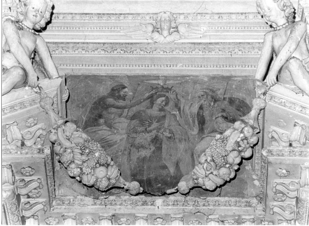incoronazione di Maria Vergine (dipinto) di Fabrizi Tommaso (attribuito) (sec. XVII)