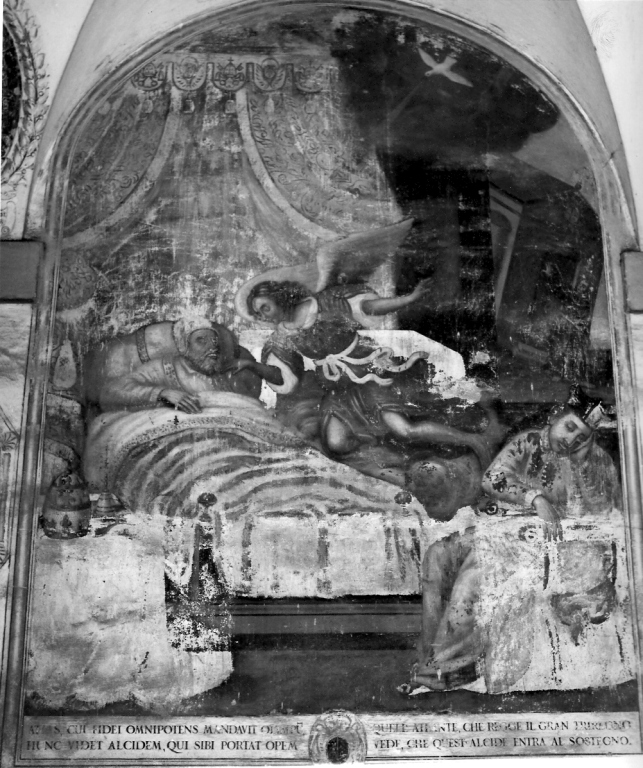 papa Innocenzo III vede in sogno San Francesco d'Assisi sostenere la basilica Lateranense (dipinto, ciclo) - ambito laziale (fine sec. XVII)