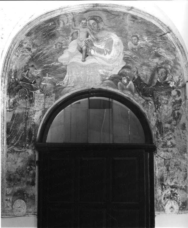 Madonna con Bambino, San Francesco d'Assisi e Sant'Antonio da Padova (dipinto, ciclo) - ambito laziale (fine sec. XVII)