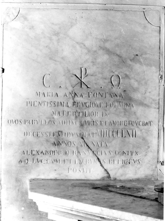 lapide tombale - ambito laziale (sec. XIX)