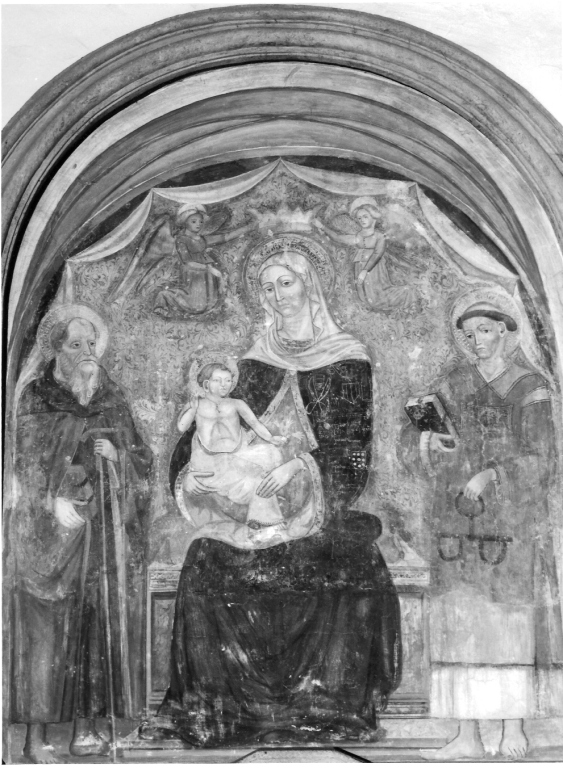 Madonna con Bambino in trono tra santi (dipinto) di Zacchi Francesco detto Balletta (sec. XV)