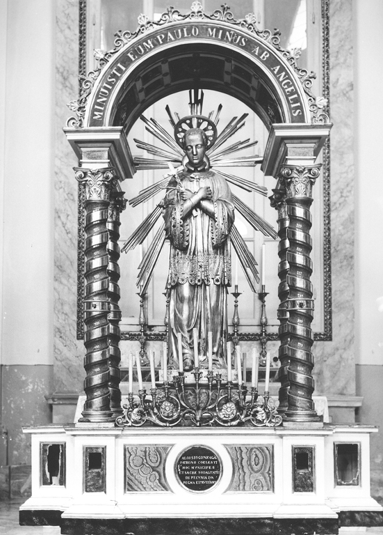 San Luigi Gonzaga (statua) di Busiri Vici Andrea (seconda metà sec. XIX)