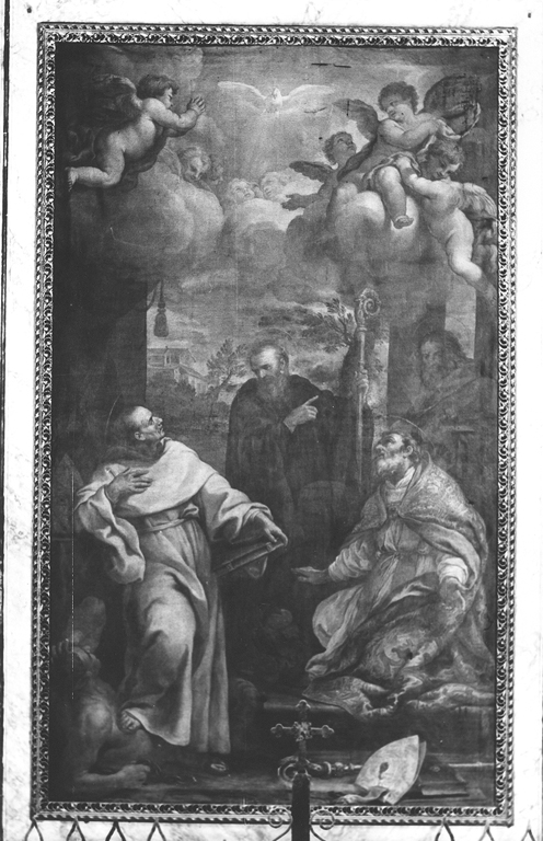 San Nicola tra i Santi Ilario, Bernardo Abate e Benedetto (dipinto) di Locatelli Pietro (sec. XVII)