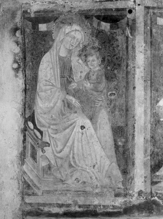 Vergine Maria e Gesù Bambino (dipinto) di Petruccioli Cola (attribuito) (sec. XIV)