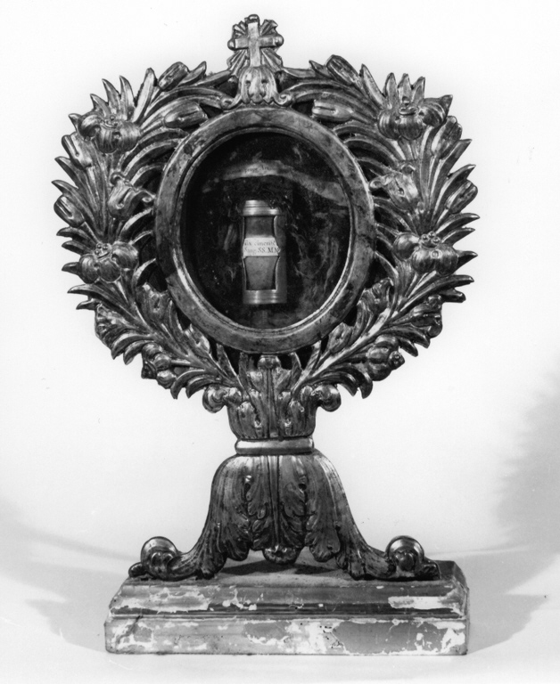 reliquiario - a ostensorio - bottega romana (secc. XVIII/ XIX)