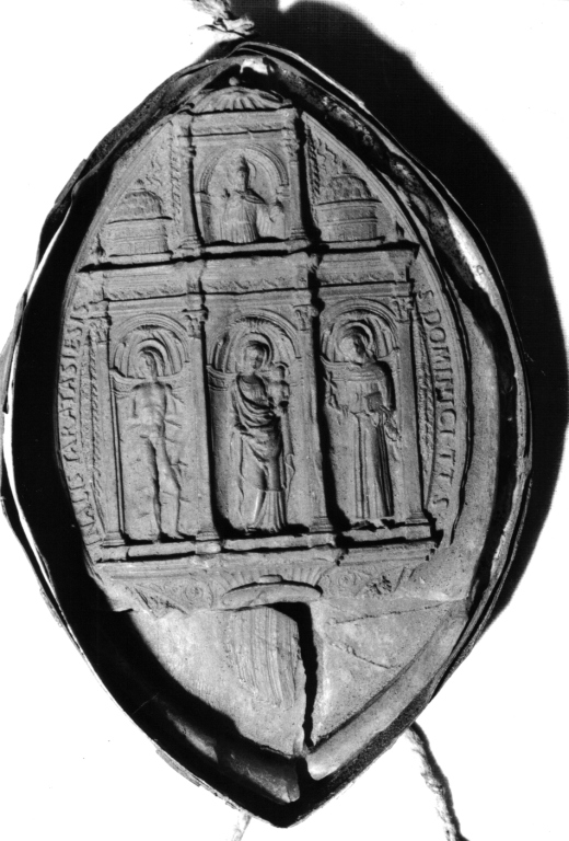 Madonna con Bambino e Santi (impronta di sigillo) - ambito romano (sec. XV)
