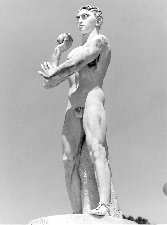 lanciatore di peso (scultura) di Bellini Aroldo (sec. XX)