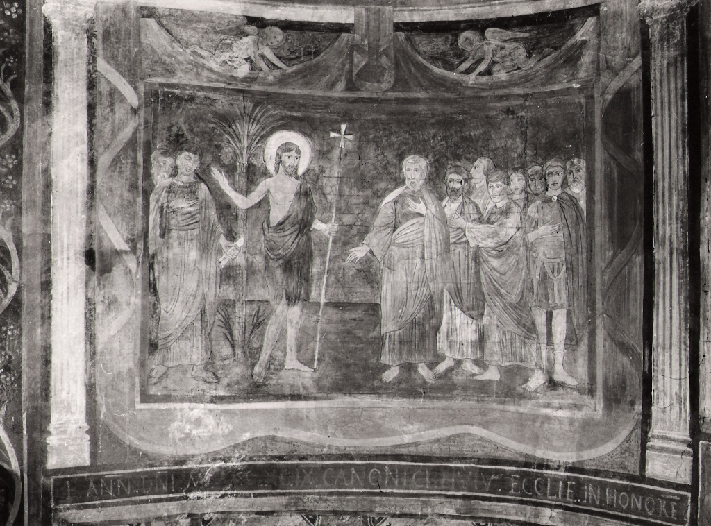 predica di San Giovanni Battista (dipinto, complesso decorativo) di Caroselli Cesare, Palombi Alessandro (sec. XIX)