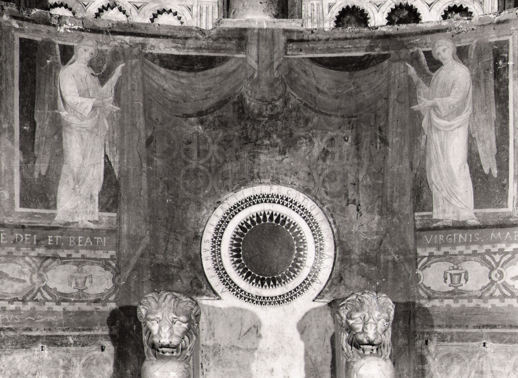 angeli reggono un velarium (dipinto, complesso decorativo) di Caroselli Cesare, Palombi Alessandro (sec. XIX)