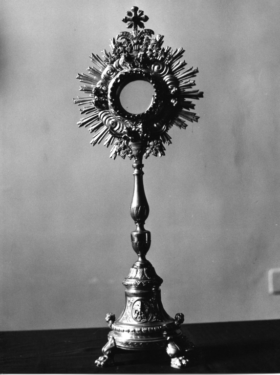 ostensorio - a raggiera - ambito laziale (sec. XIX)