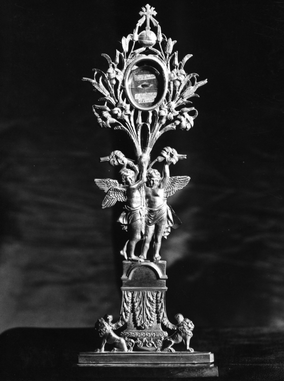 reliquiario - a ostensorio - ambito laziale (sec. XIX)