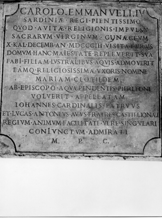 lapide documentaria - ambito laziale (sec. XIX)