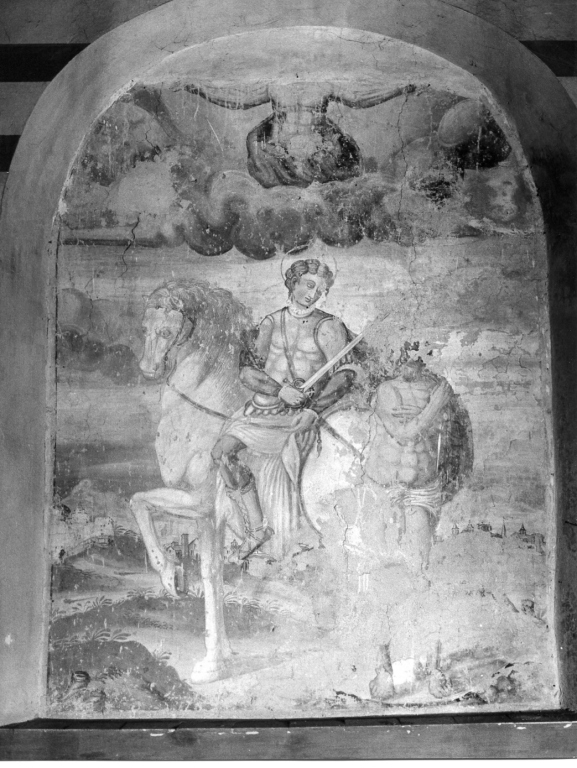San Martino dona parte del mantello al povero (dipinto) - ambito viterbese (seconda metà sec. XVI)