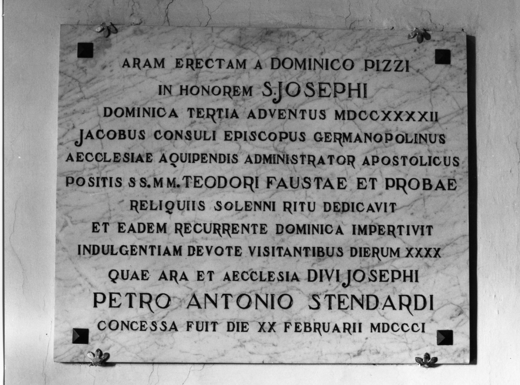 lapide commemorativa - ambito laziale (sec. XIX)