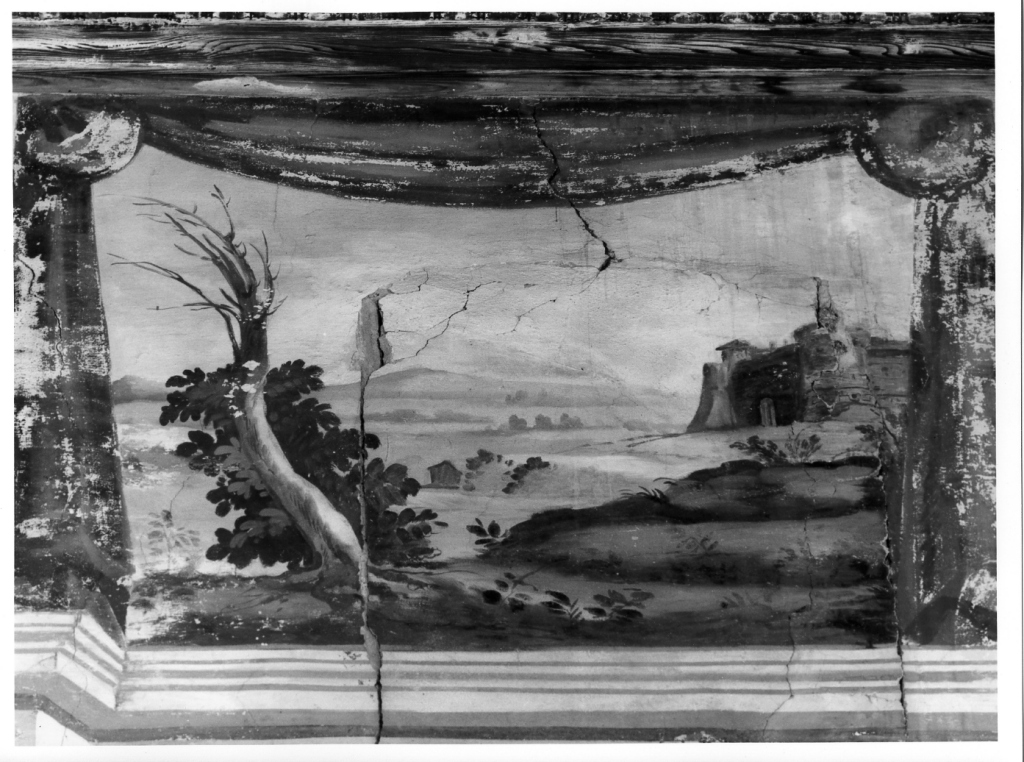 paesaggio con architetture (dipinto, ciclo) di Onesti di Acquapendente (fine sec. XVIII)