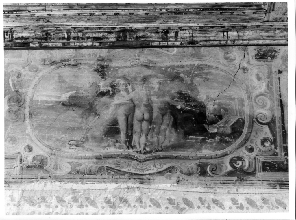 Cupido e le tre Grazie (decorazione pittorica, ciclo) di Fontana Prospero (cerchia) (seconda metà sec. XVI)