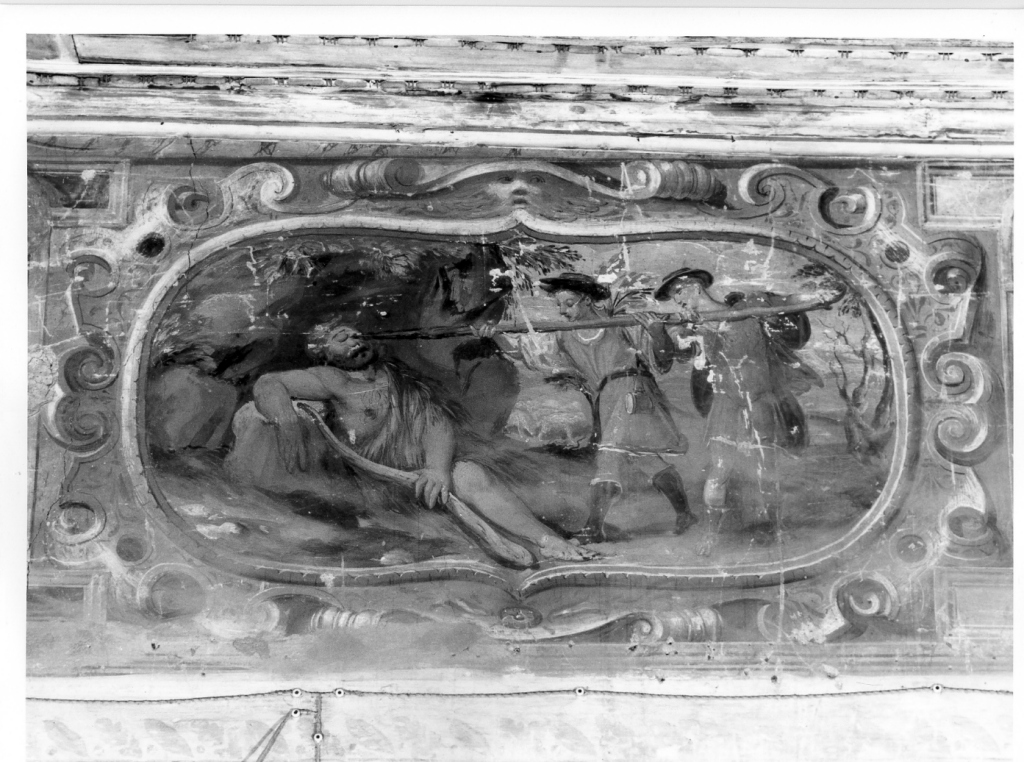 Ulisse acceca Polifemo (decorazione pittorica, ciclo) di Fontana Prospero (cerchia) (seconda metà sec. XVI)