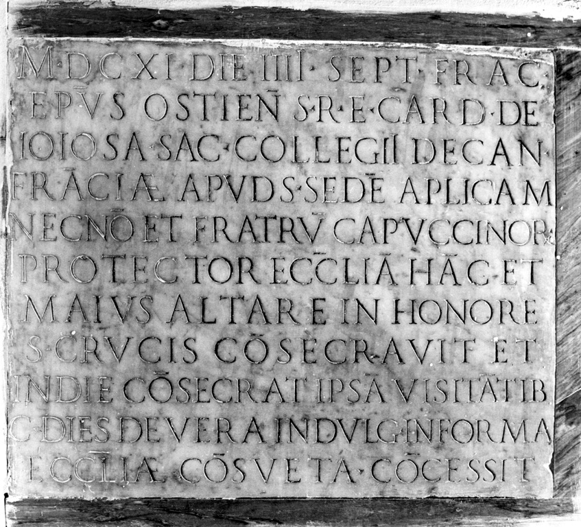 lapide commemorativa - ambito laziale (sec. XVII)