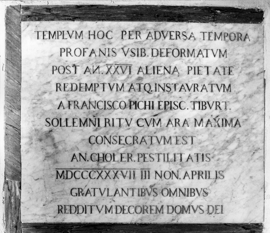 lapide commemorativa - ambito laziale (sec. XIX)