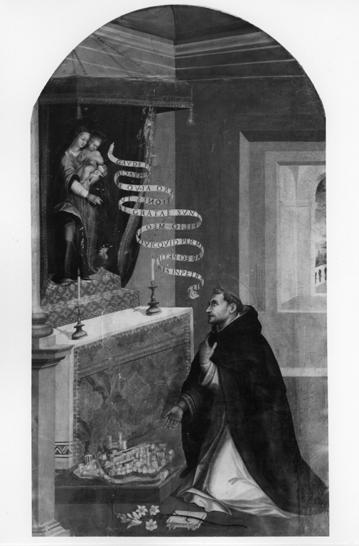 San Giacinto prega per la città di Tivoli (dipinto) - ambito laziale (sec. XVII)