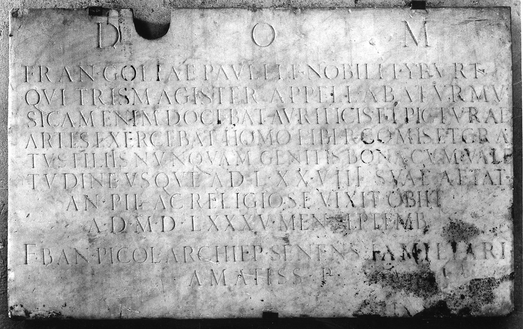 lapide tombale - ambito laziale (sec. XVI)