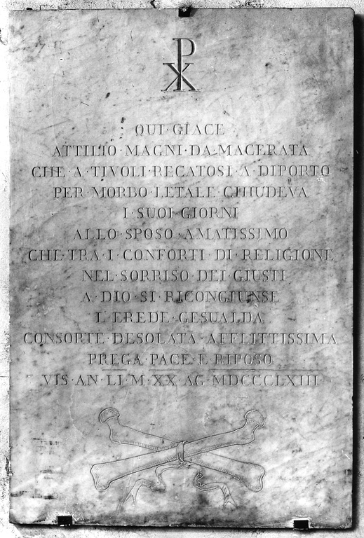 lapide tombale - ambito laziale (sec. XIX)