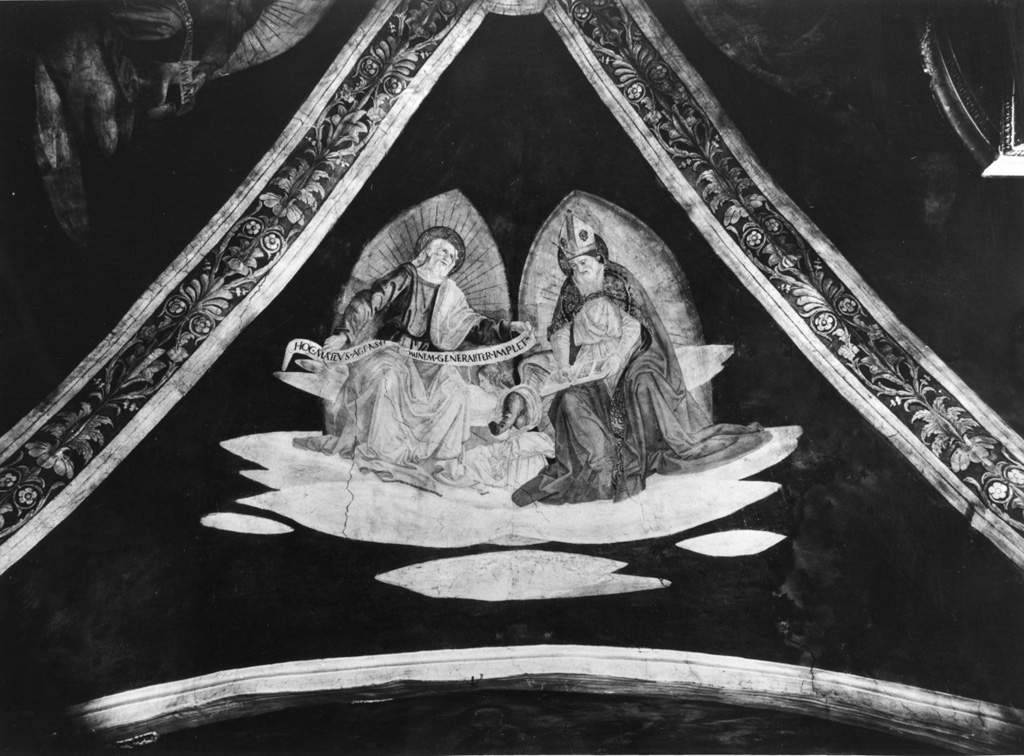 san Matteo Evangelista e sant'Ambrogio (dipinto, elemento d'insieme) di Maestro di Tivoli (sec. XV)