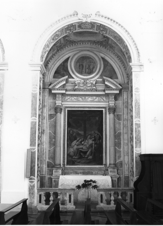 Storie di san Francesco, Dio Padre , Deposizione, Crocifissione (decorazione plastico-pittorica) - ambito romano (fine/inizio secc. XVI/ XVII)