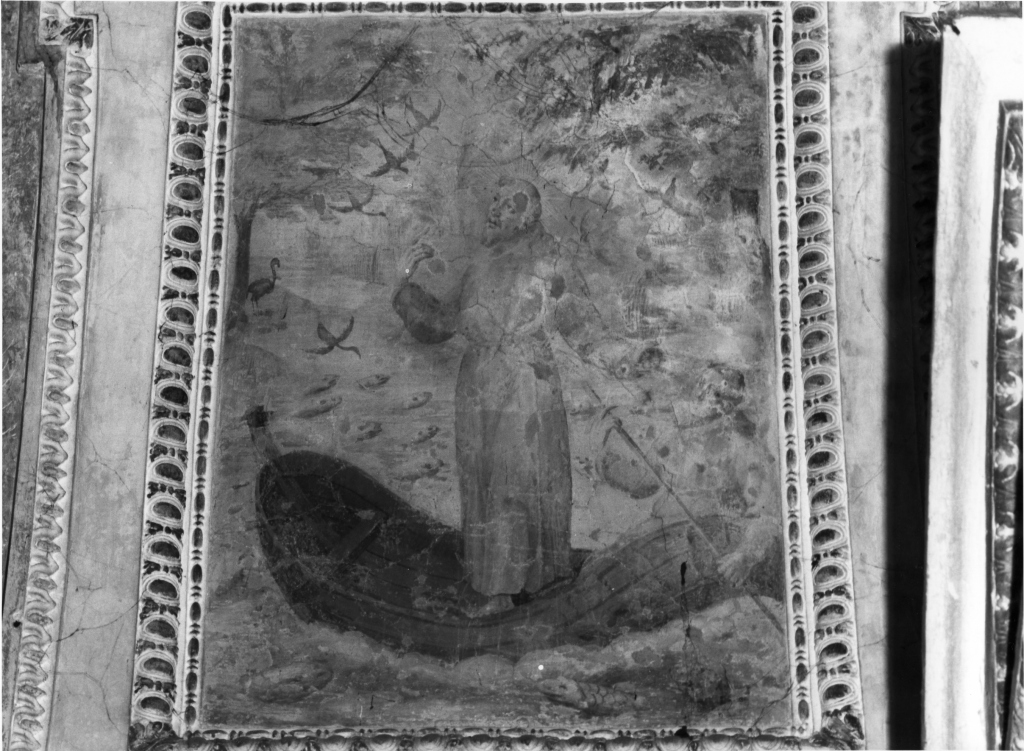 San Francesco predica agli uccelli e ai pesci (dipinto) - ambito romano (secc. XVI/ XVII)
