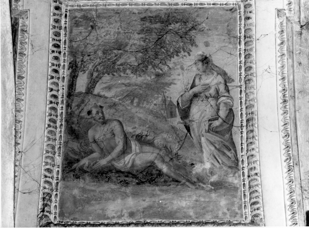 San Francesco d'Assisi e madonna povertà (dipinto) - ambito romano (secc. XVI/ XVII)