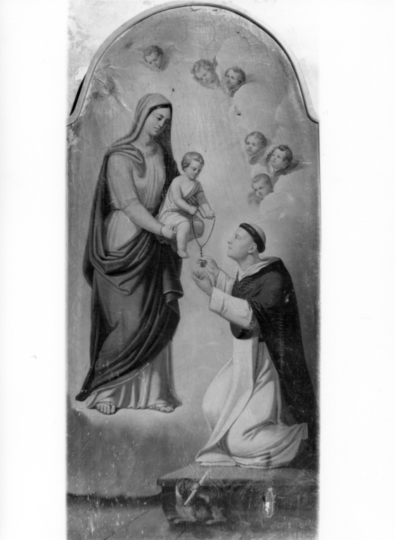 Madonna del Rosario e San Domenico (dipinto) - ambito laziale (sec. XIX)
