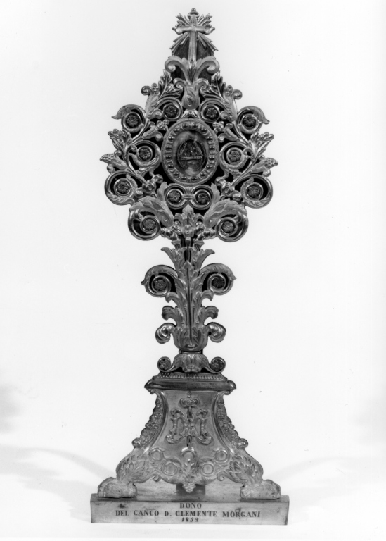 reliquiario - a ostensorio - ambito laziale (sec. XIX)