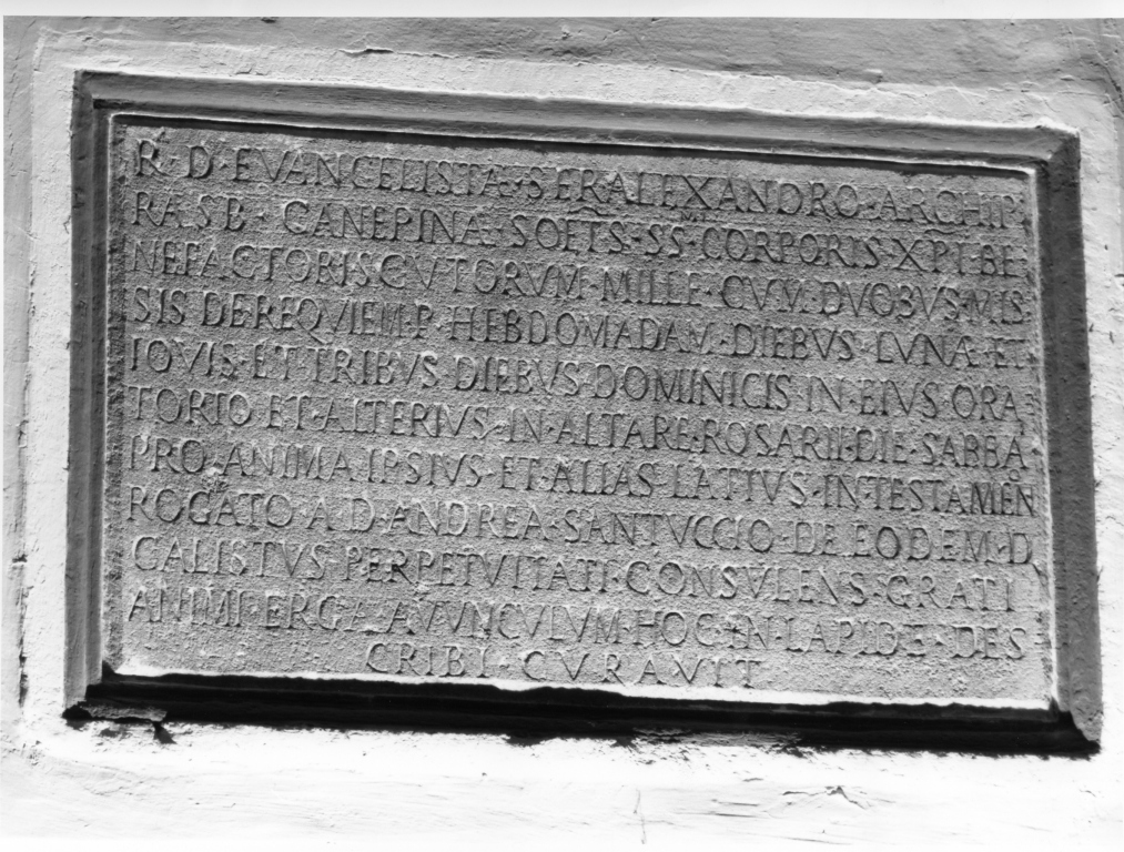 lapide - ambito laziale (sec. XVII)