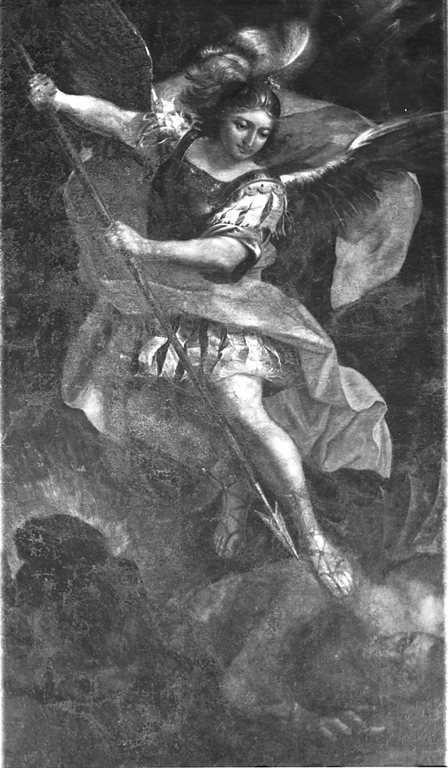San Michele Arcangelo combatte Satana (dipinto) - ambito laziale (prima metà sec. XVII)