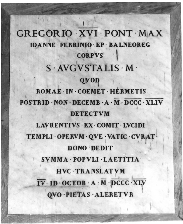 lapide commemorativa - ambito laziale (prima metà sec. XIX)