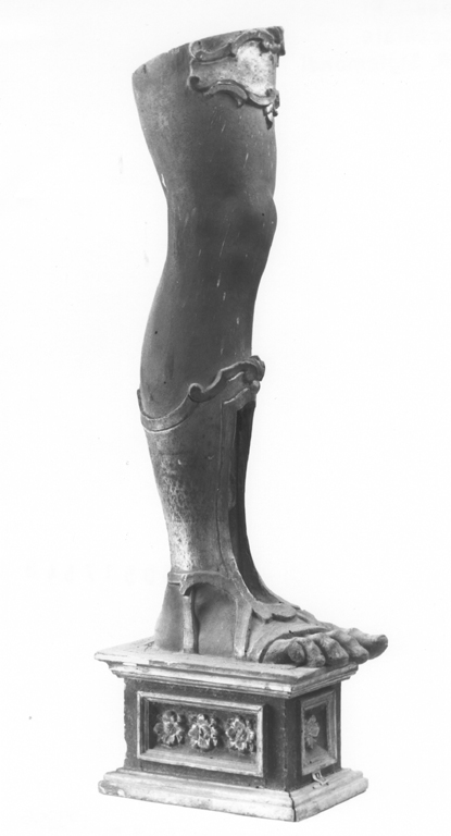 reliquiario antropomorfo - a gamba, pendant - ambito laziale (sec. XVII)