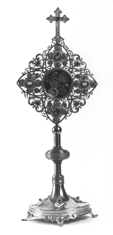 reliquiario - a ostensorio - ambito laziale (inizio sec. XX)