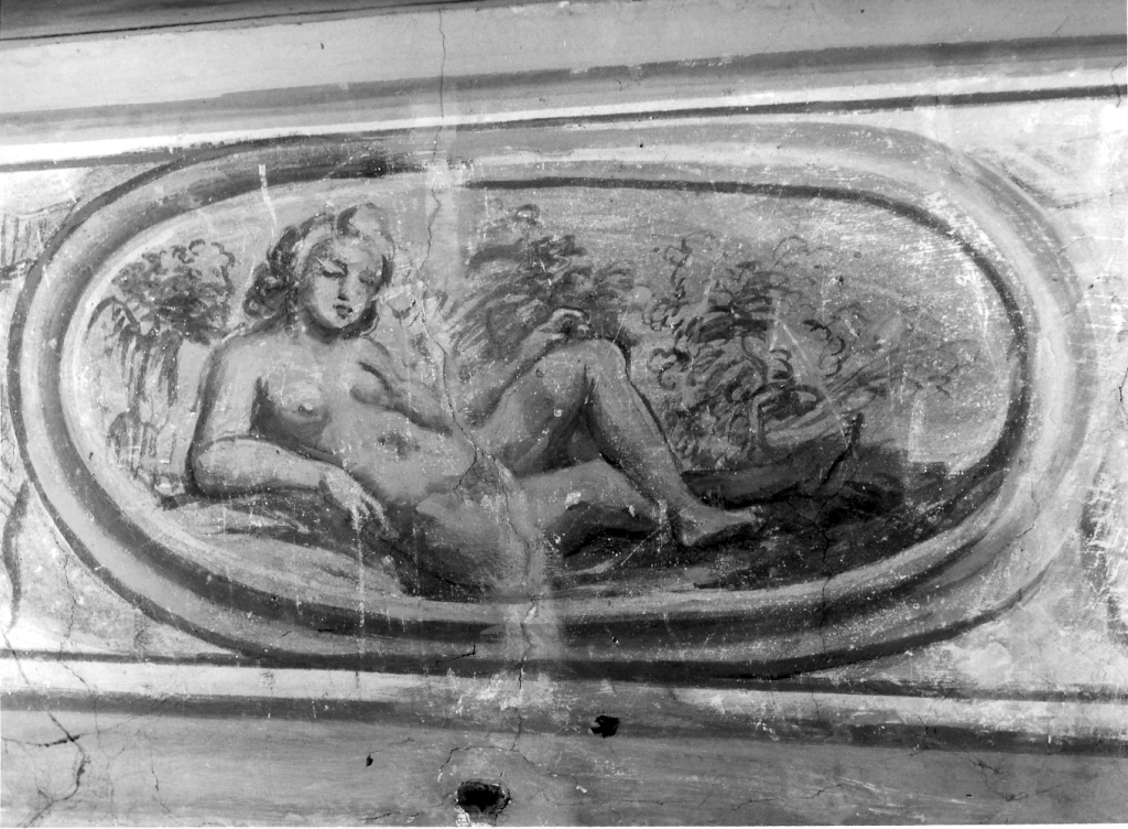 figura femminile seduta (dipinto) - ambito laziale (sec. XIX)